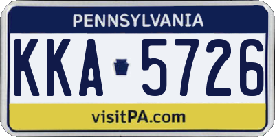 PA license plate KKA5726