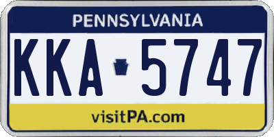 PA license plate KKA5747