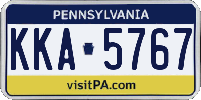 PA license plate KKA5767