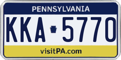 PA license plate KKA5770
