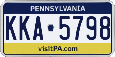 PA license plate KKA5798