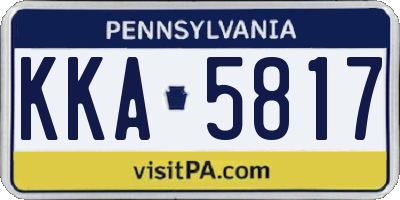 PA license plate KKA5817
