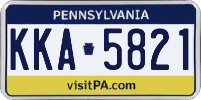 PA license plate KKA5821