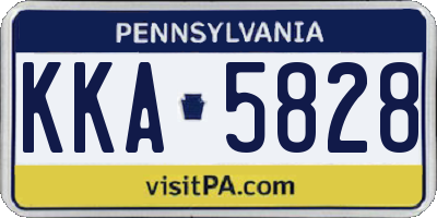 PA license plate KKA5828