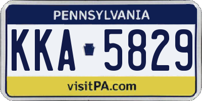 PA license plate KKA5829