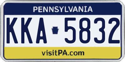 PA license plate KKA5832