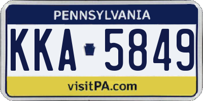 PA license plate KKA5849