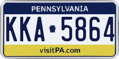 PA license plate KKA5864