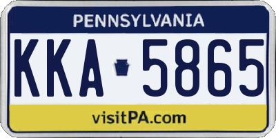 PA license plate KKA5865