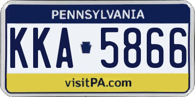 PA license plate KKA5866
