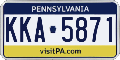 PA license plate KKA5871