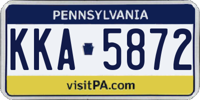 PA license plate KKA5872