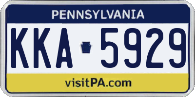 PA license plate KKA5929