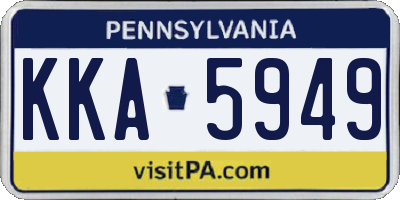 PA license plate KKA5949