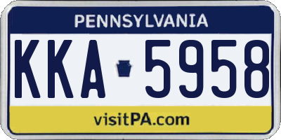 PA license plate KKA5958