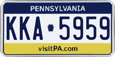 PA license plate KKA5959