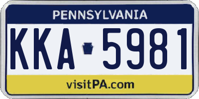 PA license plate KKA5981