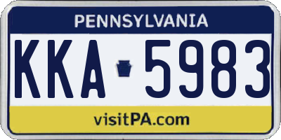 PA license plate KKA5983