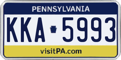 PA license plate KKA5993
