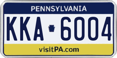 PA license plate KKA6004