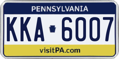 PA license plate KKA6007