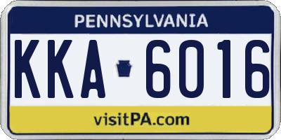 PA license plate KKA6016
