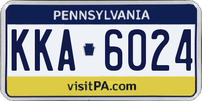 PA license plate KKA6024