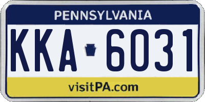 PA license plate KKA6031