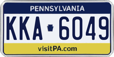 PA license plate KKA6049
