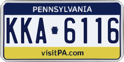 PA license plate KKA6116