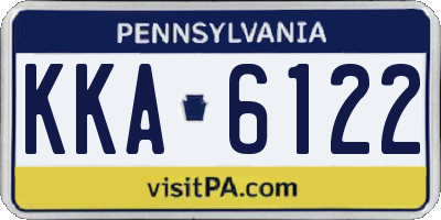 PA license plate KKA6122