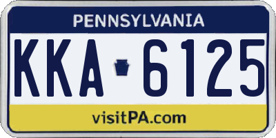 PA license plate KKA6125