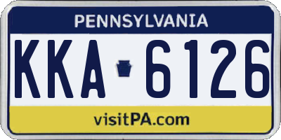PA license plate KKA6126
