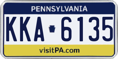 PA license plate KKA6135