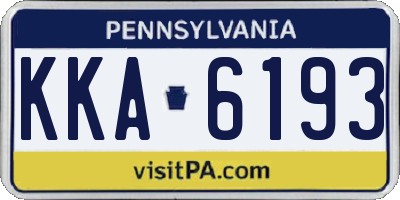 PA license plate KKA6193