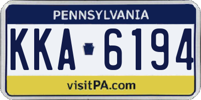 PA license plate KKA6194
