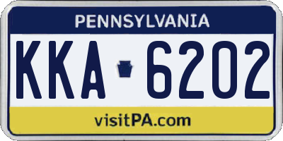 PA license plate KKA6202