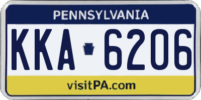 PA license plate KKA6206