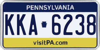 PA license plate KKA6238