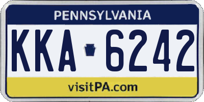 PA license plate KKA6242