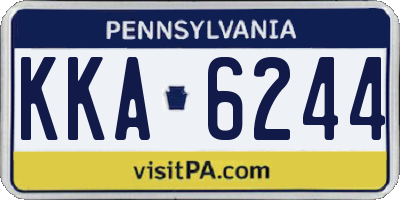 PA license plate KKA6244