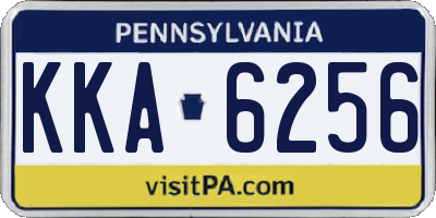 PA license plate KKA6256