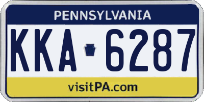 PA license plate KKA6287