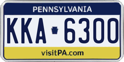 PA license plate KKA6300
