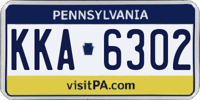 PA license plate KKA6302