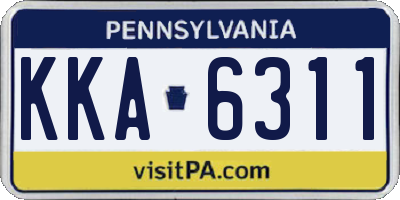 PA license plate KKA6311