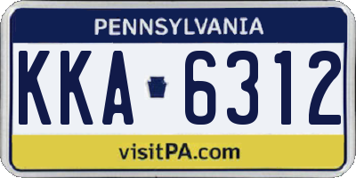 PA license plate KKA6312