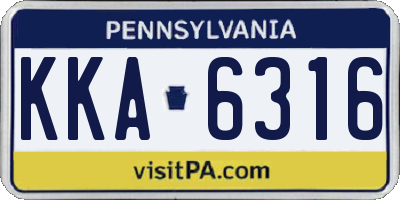 PA license plate KKA6316