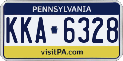 PA license plate KKA6328