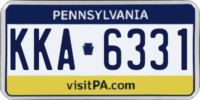 PA license plate KKA6331